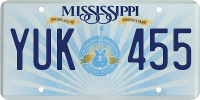 MS license plate YUK455