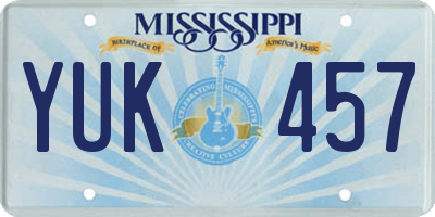 MS license plate YUK457