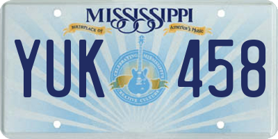 MS license plate YUK458
