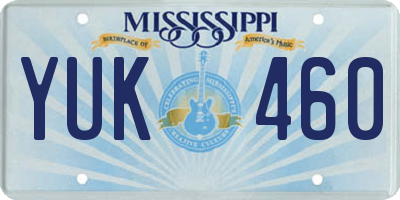 MS license plate YUK460