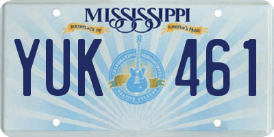 MS license plate YUK461