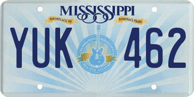 MS license plate YUK462
