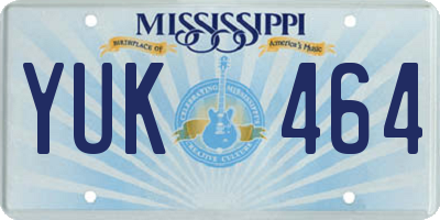 MS license plate YUK464