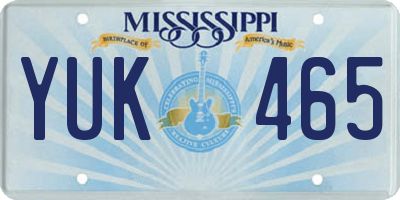 MS license plate YUK465