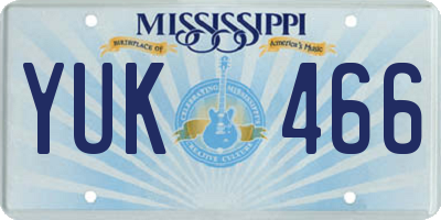 MS license plate YUK466