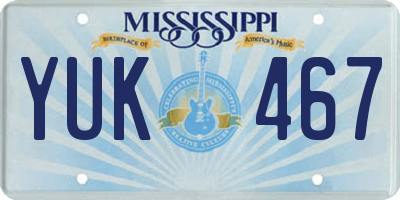 MS license plate YUK467