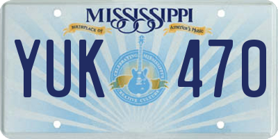 MS license plate YUK470
