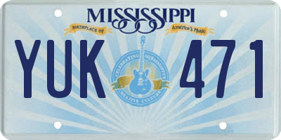 MS license plate YUK471