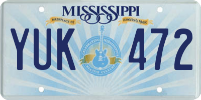 MS license plate YUK472