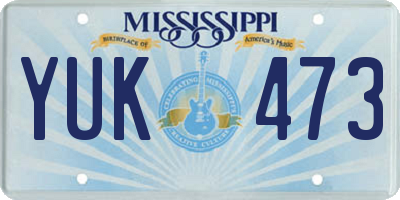 MS license plate YUK473