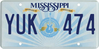 MS license plate YUK474