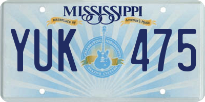 MS license plate YUK475