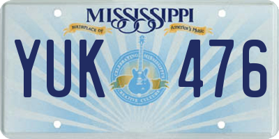 MS license plate YUK476