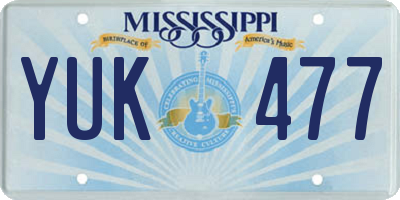MS license plate YUK477