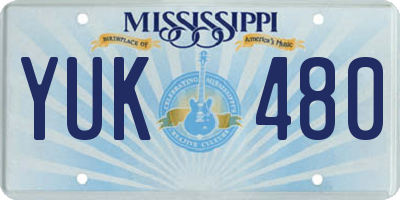 MS license plate YUK480