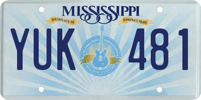 MS license plate YUK481