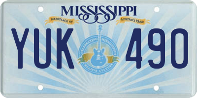 MS license plate YUK490