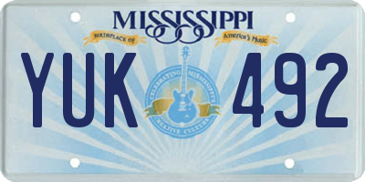 MS license plate YUK492