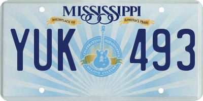 MS license plate YUK493