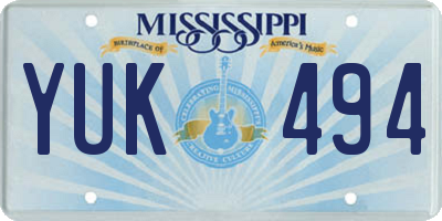 MS license plate YUK494