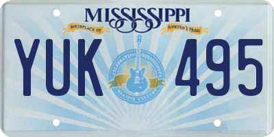 MS license plate YUK495