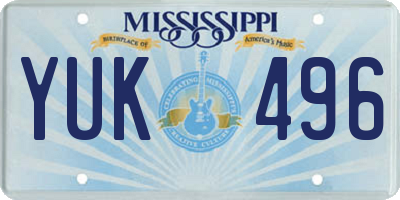MS license plate YUK496