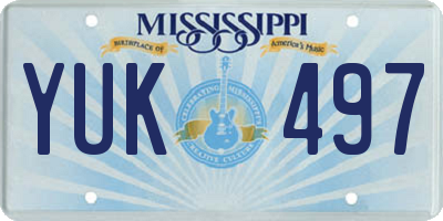MS license plate YUK497