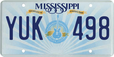 MS license plate YUK498