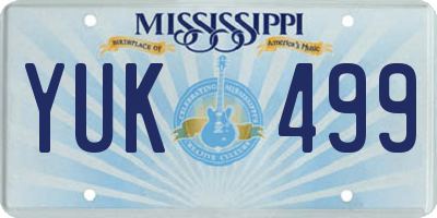 MS license plate YUK499