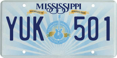 MS license plate YUK501