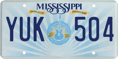 MS license plate YUK504