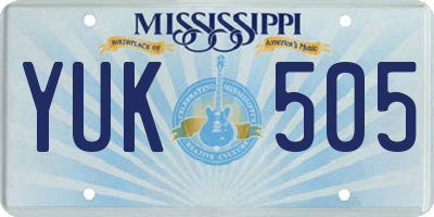 MS license plate YUK505
