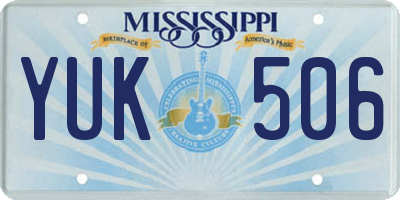 MS license plate YUK506