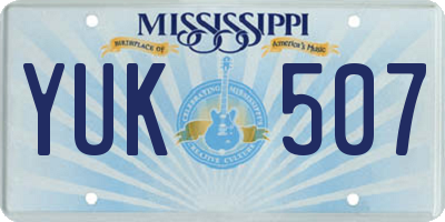 MS license plate YUK507
