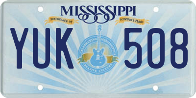 MS license plate YUK508