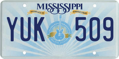 MS license plate YUK509