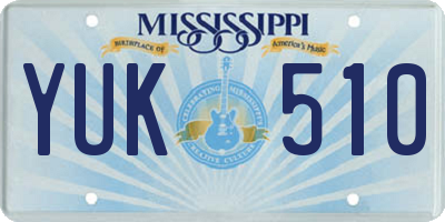 MS license plate YUK510