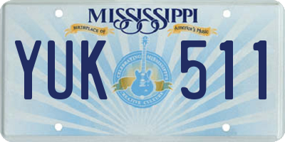MS license plate YUK511