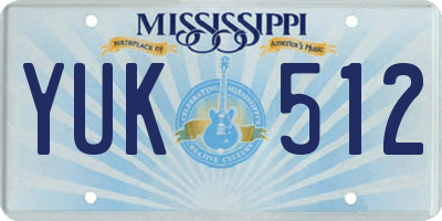 MS license plate YUK512