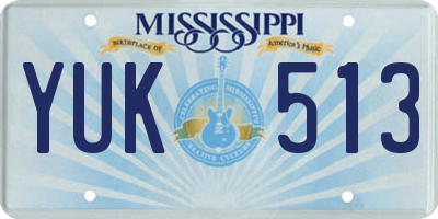 MS license plate YUK513