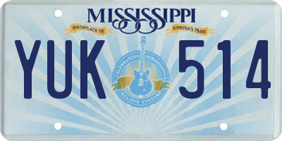 MS license plate YUK514