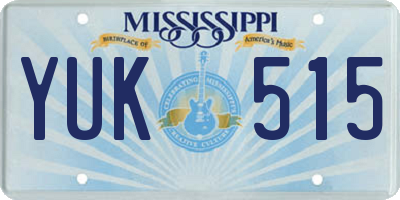 MS license plate YUK515