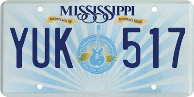 MS license plate YUK517