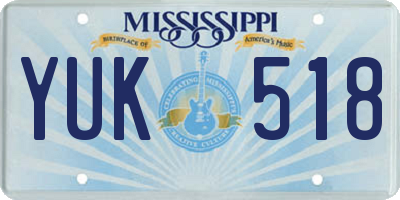 MS license plate YUK518