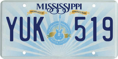 MS license plate YUK519