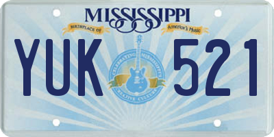 MS license plate YUK521