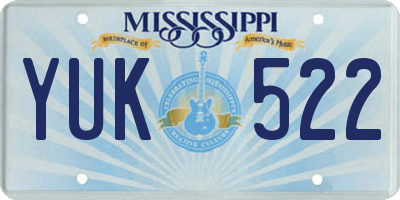MS license plate YUK522