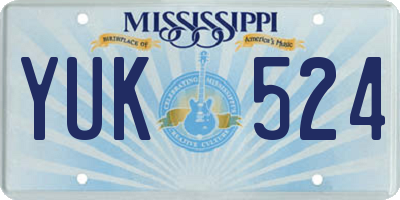MS license plate YUK524