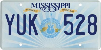 MS license plate YUK528