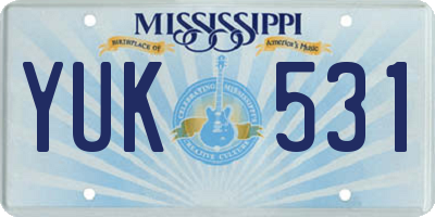 MS license plate YUK531
